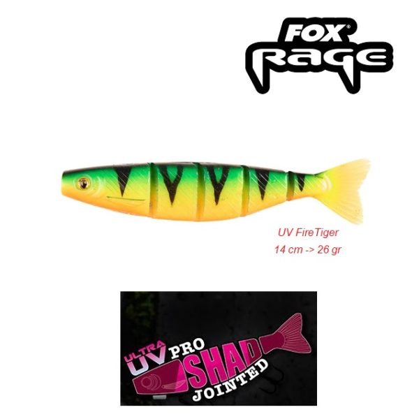 FOX RAGE UltraUV Pro Shad Jointed FireTiger