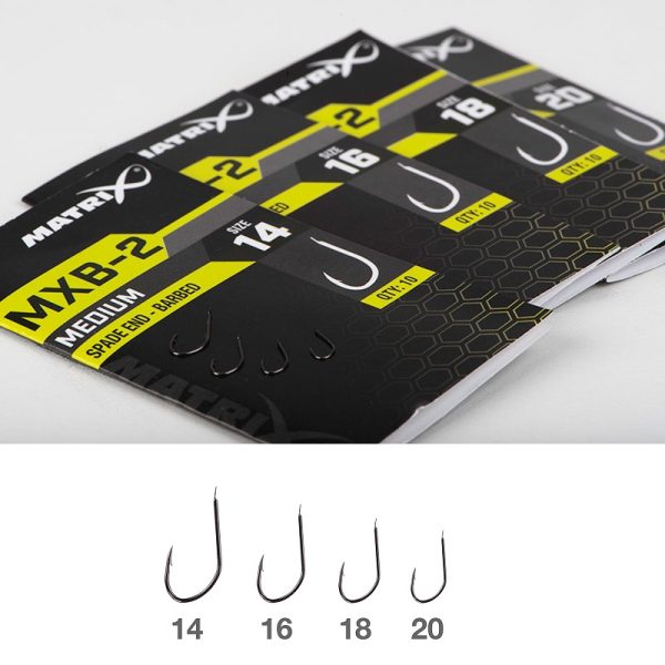 MATRIX MXB-2 Medium Spade End Barbed Hooks x10