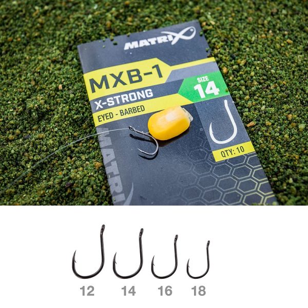 MATRIX MXB-1 Strong Eyed Barbed Hooks x10 - Image 3