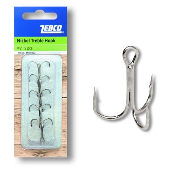 ZEBCO Nickel Treble Hooks