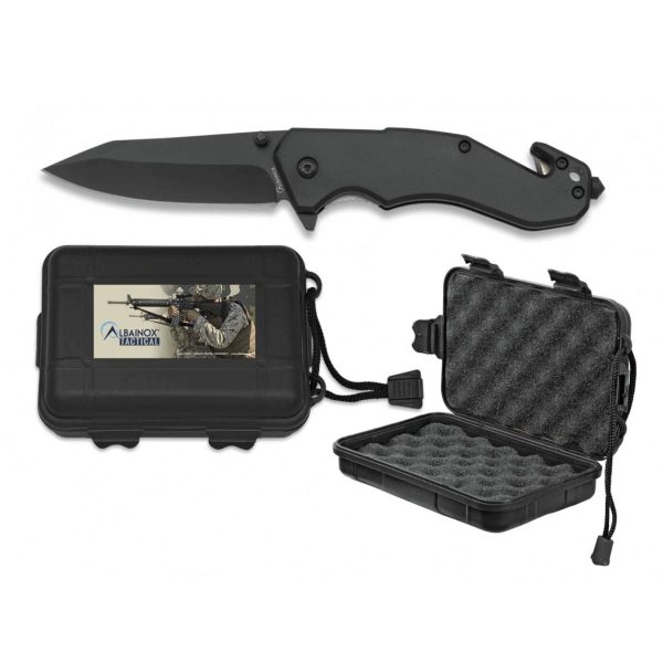 ALBAINOX TACTICAL black pocket knife ABS box