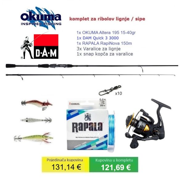 Komplet za ribolov lignje i sipe