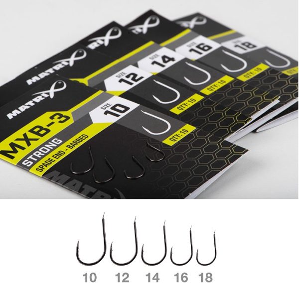 MATRIX MXB-3 Strong Spade End Barbed Hooks x10