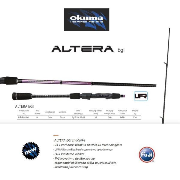 OKUMA Altera EGI 249cm 12-28gr (2.5-4)